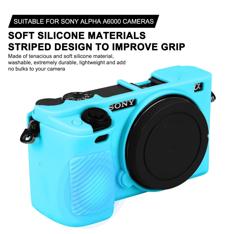 Easy Hood Case for Sony Alpha A6000 ILCE-6000 Digital Camera, Anti-Scratch Soft Silicone Housing Protective Cover Protector Skin (Blue) - Image 2